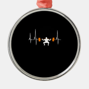 Ornamento De Metal Barbell Weighthing Heartbeat Bodybuilding