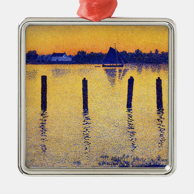 Ornamento De Metal Barcos à vela no rio Escalda (Bélgica) (Frente)