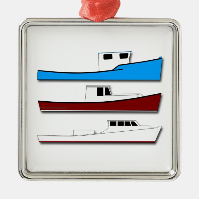 Ornamento De Metal Barcos de pesca comercial (Frente)