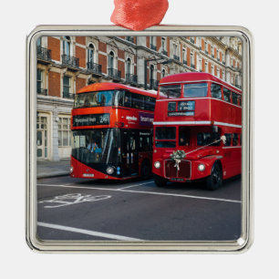 Ornamento De Metal Barramento Red Double Decker