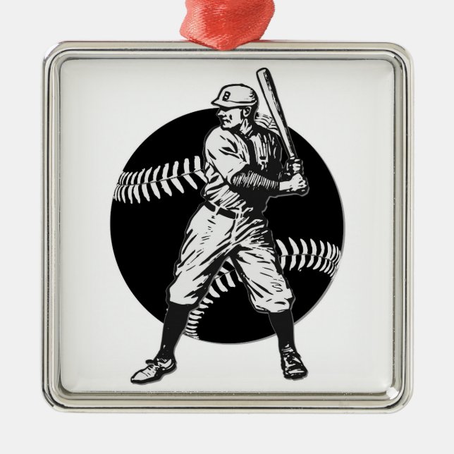 Ornamento De Metal Baseball:Vintage (Frente)