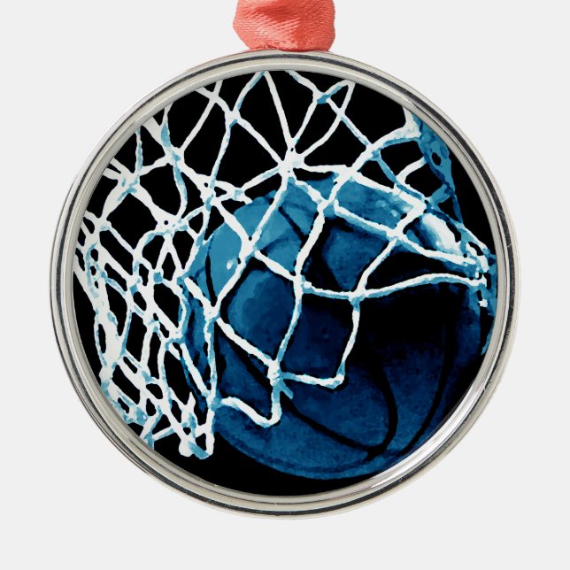 Ornamento De Metal Basquete Azul (Frente)