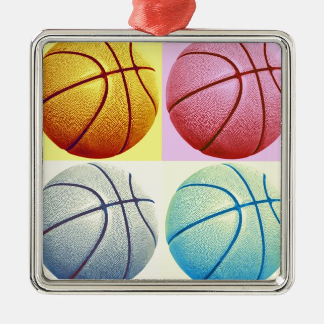 Ornamento De Metal Basquete de pop (Frente)