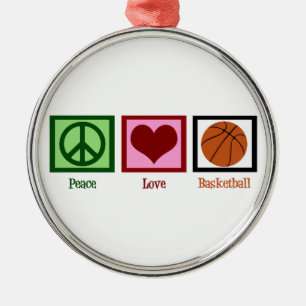 Ornamento De Metal Basquete Peace Love