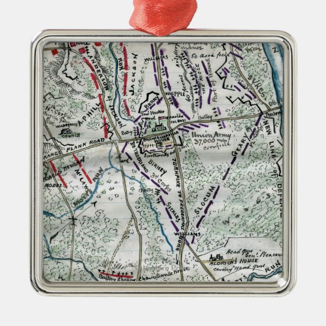 Ornamento De Metal Batalha de Chancellorsville 2 (Frente)