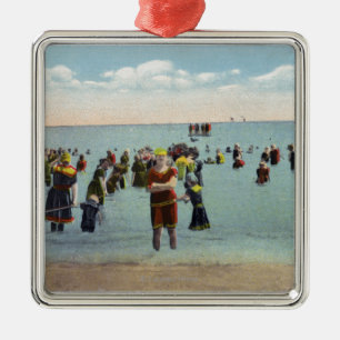 Ornamento De Metal Bathers na praia