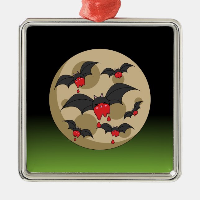 Ornamento De Metal Bats De Vampiro De Comida Ketchup (Frente)