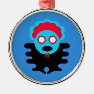 Ornamento De Metal Bauble azul do T-K
