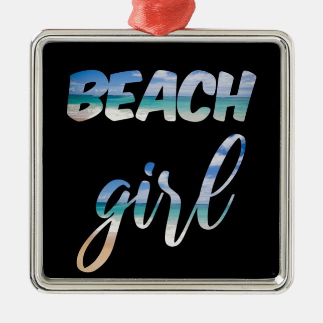 Ornamento De Metal Beach Girl (Frente)