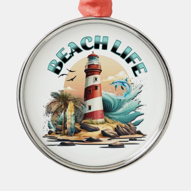 Ornamento De Metal Beach Life (Frente)