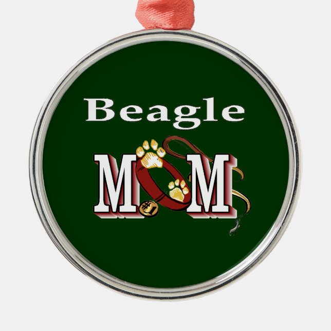 Ornamento De Metal Beagle Dog MOM (Frente)
