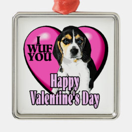 Ornamento De Metal Beagle I Wuf You