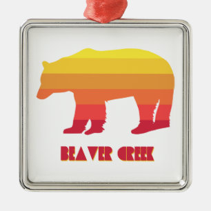 Ornamento De Metal Beaver Creek Colorado Rainbow Bear