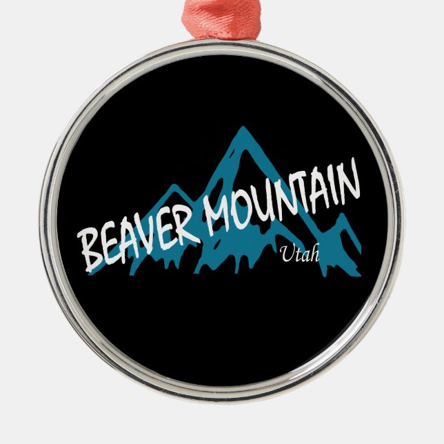 Ornamento De Metal Beaver Mountain Resort Montanhas (Frente)