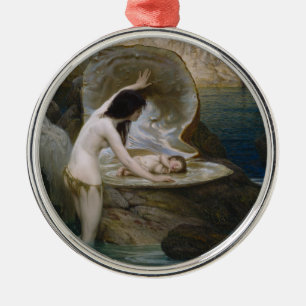 Ornamento De Metal Bebê d'água encontrado em Seashell por Bikini Nymp