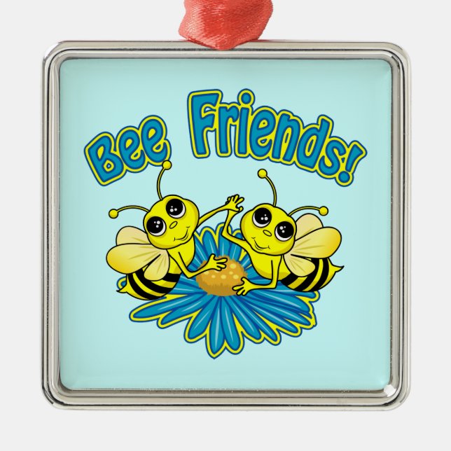 Ornamento De Metal Bee Friends (Frente)