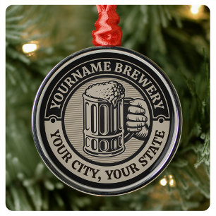 Ornamento De Metal Beer Breeke Personalizado Brewery Big Mug