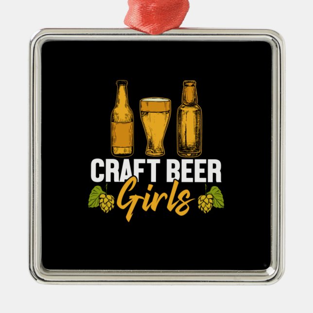Ornamento De Metal Beer Drinker Artesanato Beer Girls Aniversário (Frente)