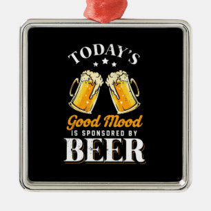Ornamento De Metal Beer Drinker Good Mood É Patrocinado Por Cerveja