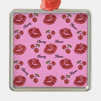 Ornamento De Metal Beijos de Cereja Rockabilly RAB em Rosa