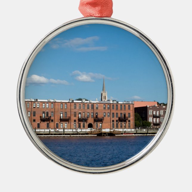 Ornamento De Metal Beira-rio de Wilmington NC (Frente)