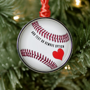 Ornamento De Metal Beisebol Amor Natal