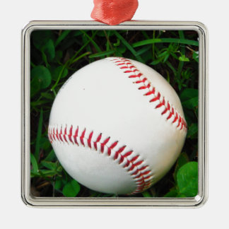Ornamento De Metal Beisebol Branco com Ponta Vermelha