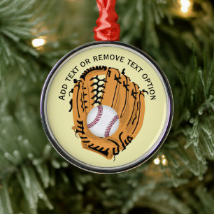 Ornamento De Metal Beisebol, Luva, Feliz Natal