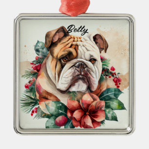 ORNAMENTO DE METAL BELA COR DE ÁGUA NEVE ROSTO DE CACHORRO