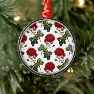 Ornamento De Metal Belas Rosas Vermelhas