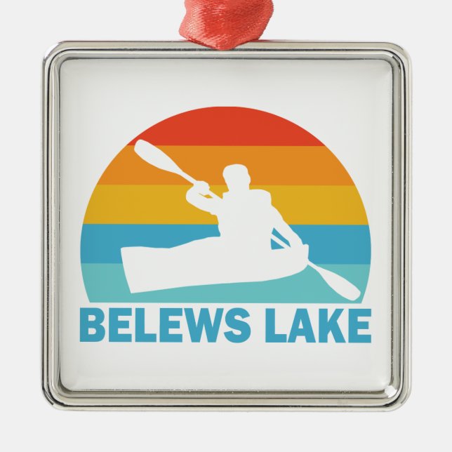 Ornamento De Metal Belews Lake Carolina do Norte Kayak (Frente)