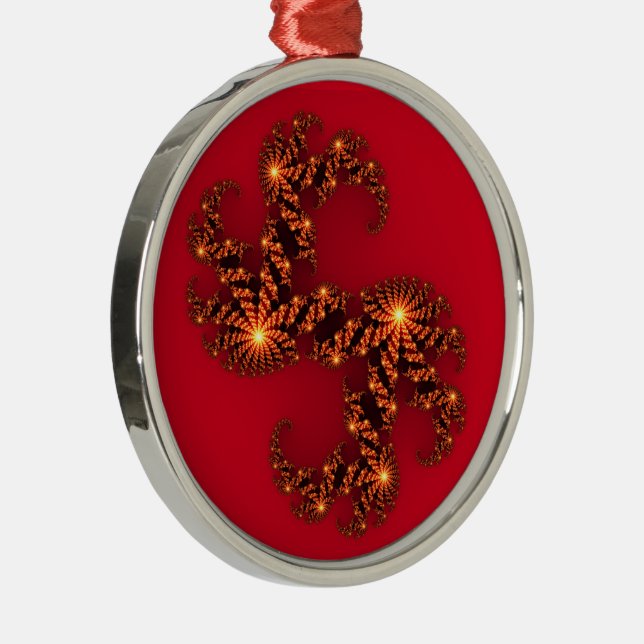 Ornamento De Metal Beleza Celestial na Arte Cósmica em 3D Vivid (Direito )