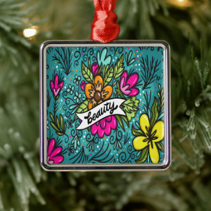 Ornamento De Metal Beleza do travesseiro decorativo com flores