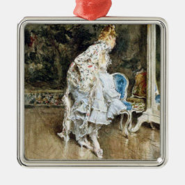 Ornamento De Metal Beleza Fashionável se admirando no Espelho