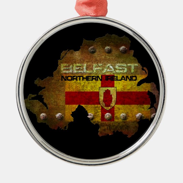 Ornamento De Metal Belfast Irlanda do Norte (Frente)