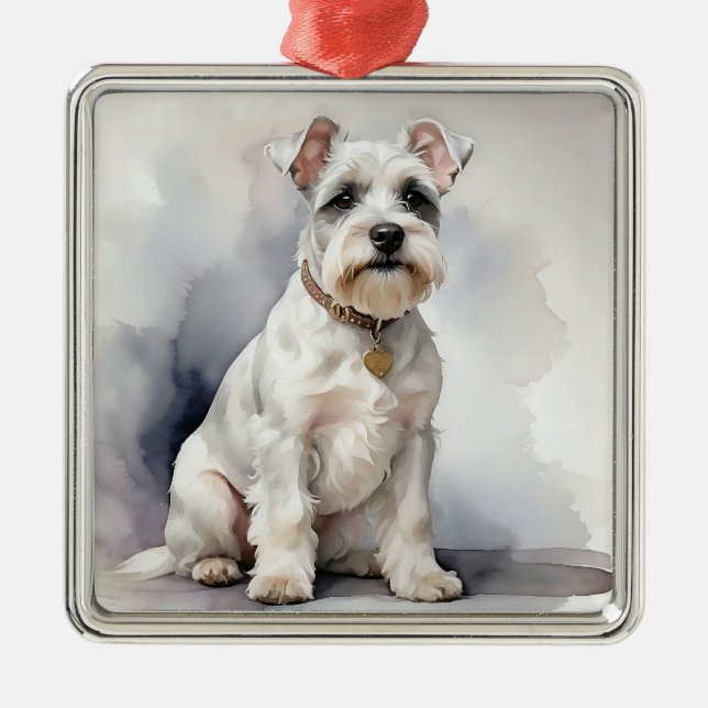 ORNAMENTO DE METAL BELÍSSIMO CACHORRINHO SCHNAUZER (Frente)