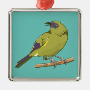 Ornamento De Metal Bellbird Korimako NZ