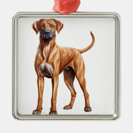 ORNAMENTO DE METAL BELO CÃO RIDGEBACK RHODESIANO