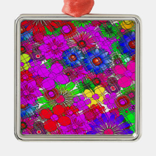 Ornamento De Metal Belo e colorido padrão floral incrível design a