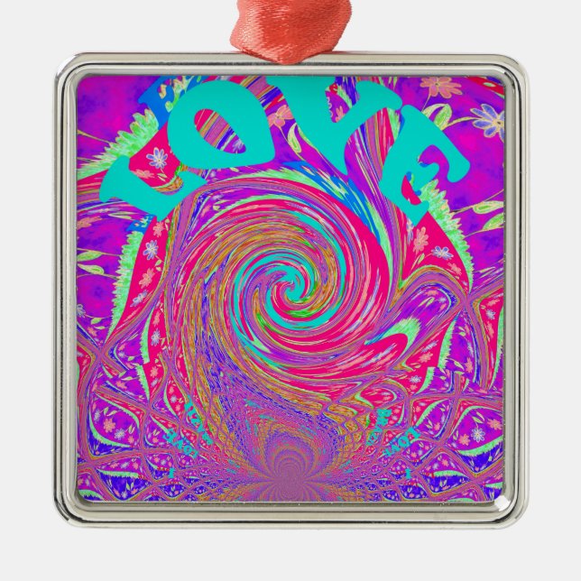 Ornamento De Metal Belo e incrível amor Texto original Impressão (Frente)