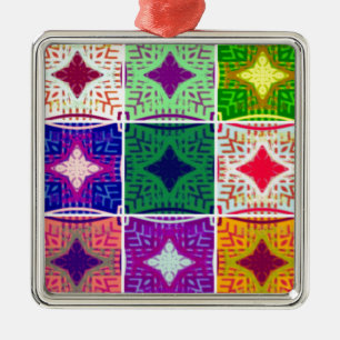 Ornamento De Metal Belo Impressão de Arte Africano Verificado