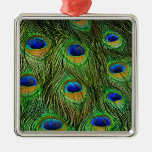 Ornamento De Metal Belo Penas de Peacock