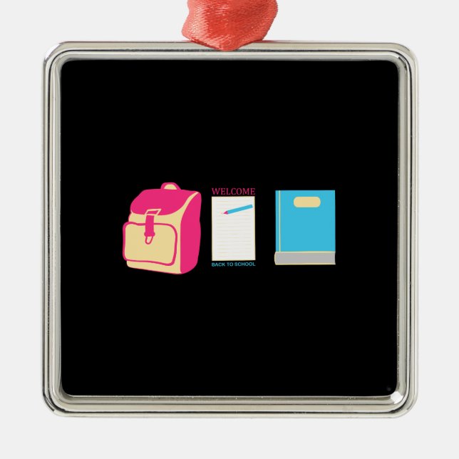 Ornamento De Metal Bem-Vindo À Escola (Frente)