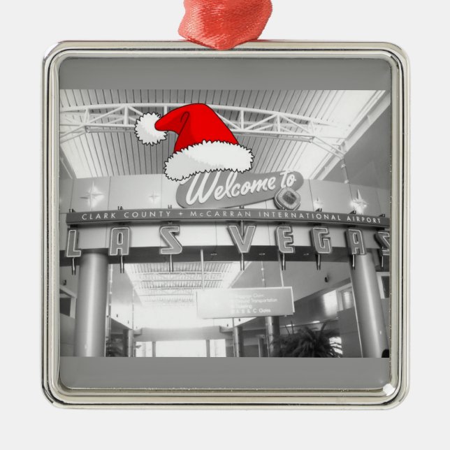 Ornamento De Metal Bem-vindo ao Natal de Las Vegas (Frente)