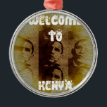 Ornamento De Metal Bem-vindo ao Quênia com Obama Collage<br><div class="desc">Bem-vindos ao Quênia com Obama Collage Uma Declaração Escura e Cultural! 🇰 Abraçar o calor e o espírito do Quênia com a peça de arte "Bem-vindo ao Quênia com Obama Collage". Este trabalho de arte de convite combina uma mensagem de boas-vindas com um nó cultural, fazer-a como uma adição perfeita...</div>