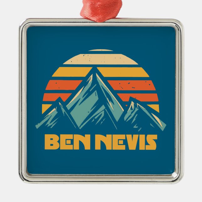 Ornamento De Metal Ben Nevis Retro Turquoise (Frente)