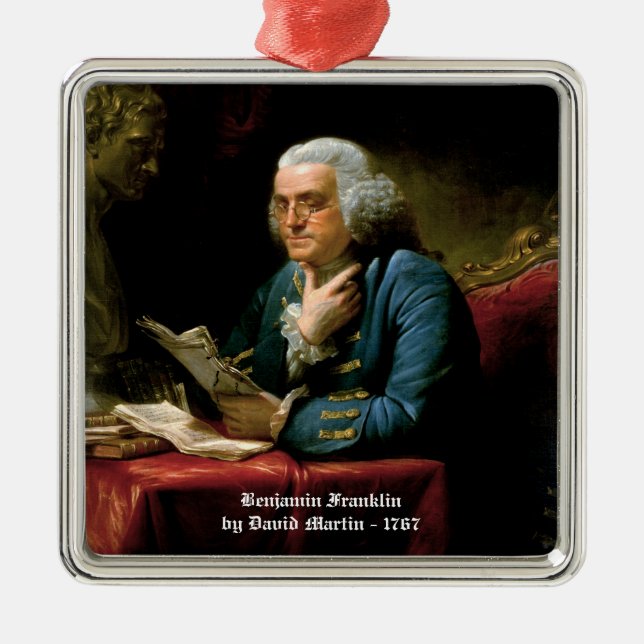 Ornamento De Metal Benjamin Franklin Ornament (Frente)