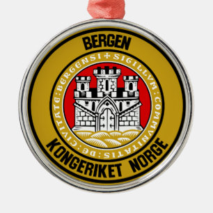Ornamento De Metal Bergen Round Emblem