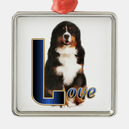 Ornamento De Metal Bernese Mountain Dog Love