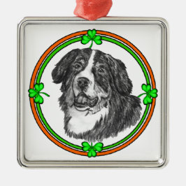 Ornamento De Metal Bernese Mtn Dog St Patricks